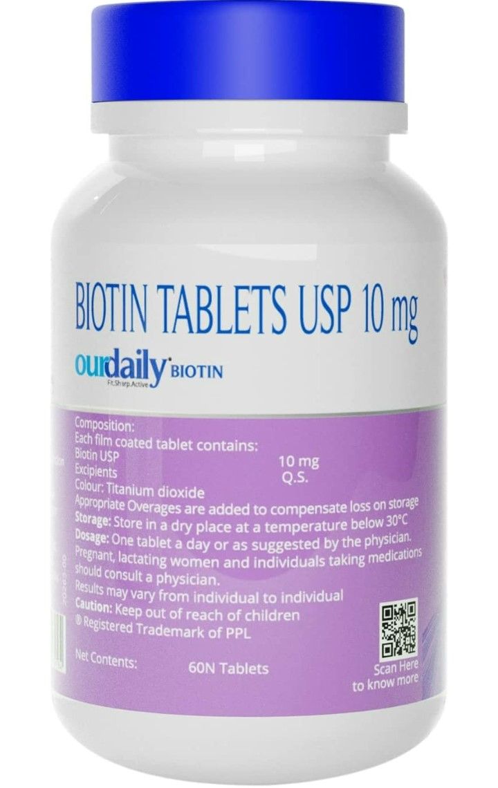 Ourdaily Biotin 10,000 mcg, 60 Tablets Price, Uses, Side Effects