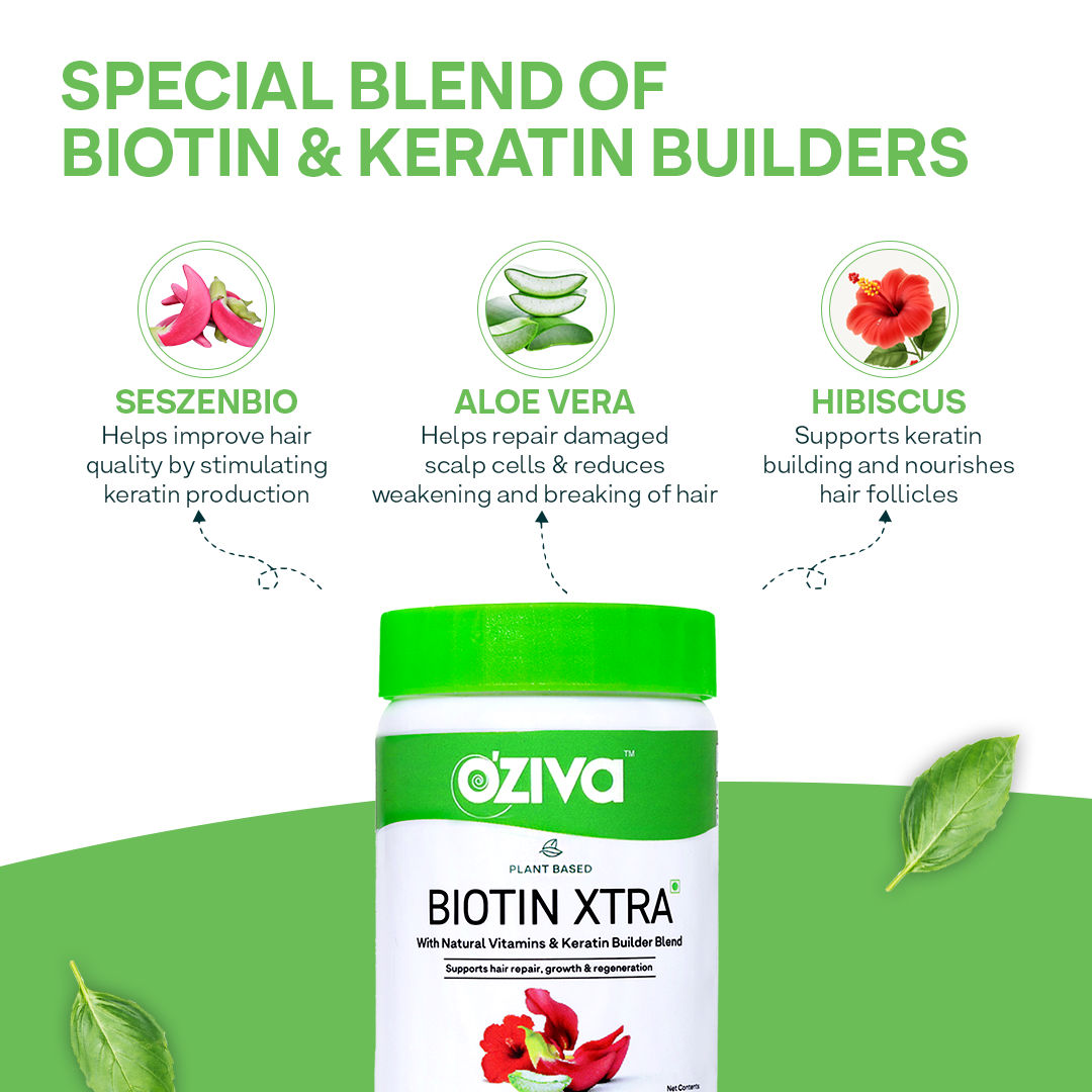 OZiva Biotin Xtra, 60 Capsules, Pack of 1 