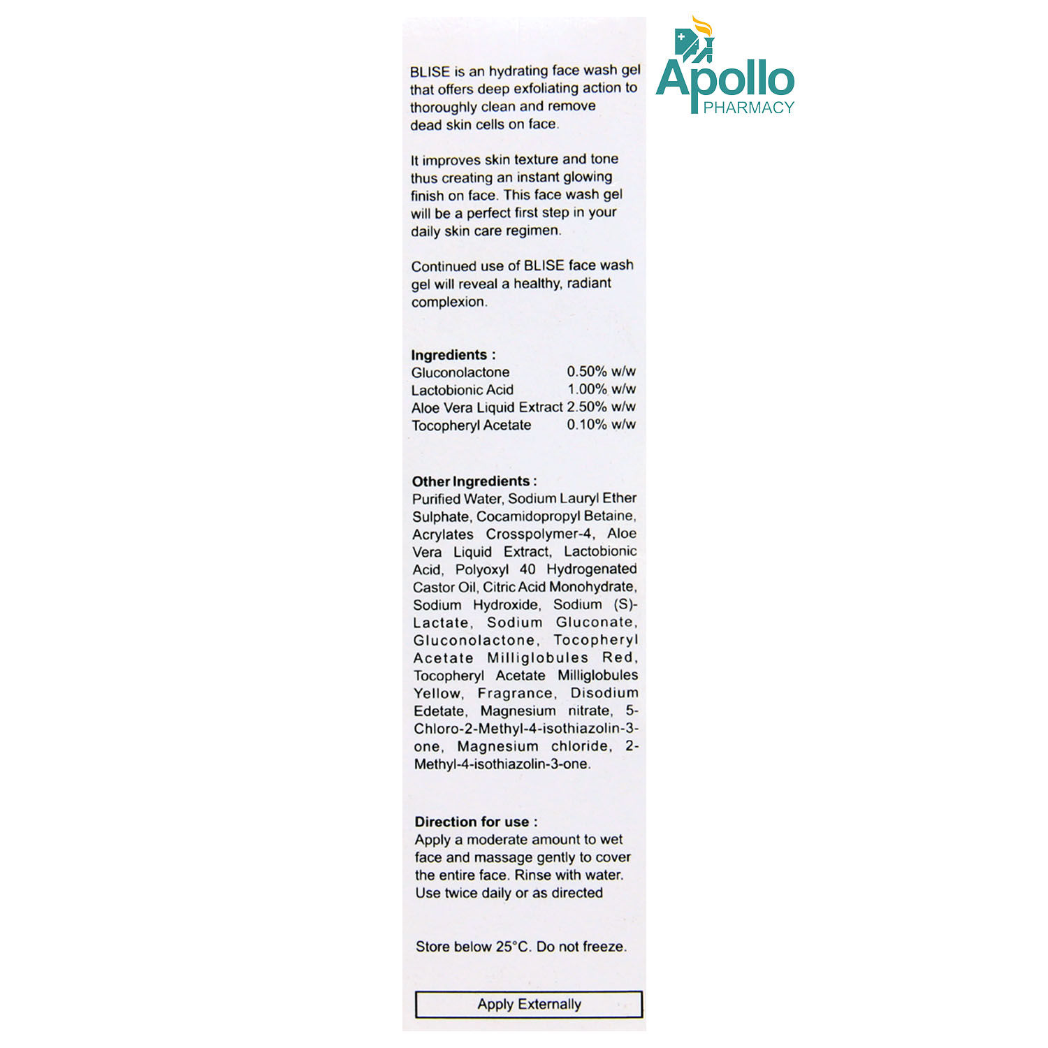 BLISE FACE WASH GEL 100G Price, Uses, Side Effects, Composition