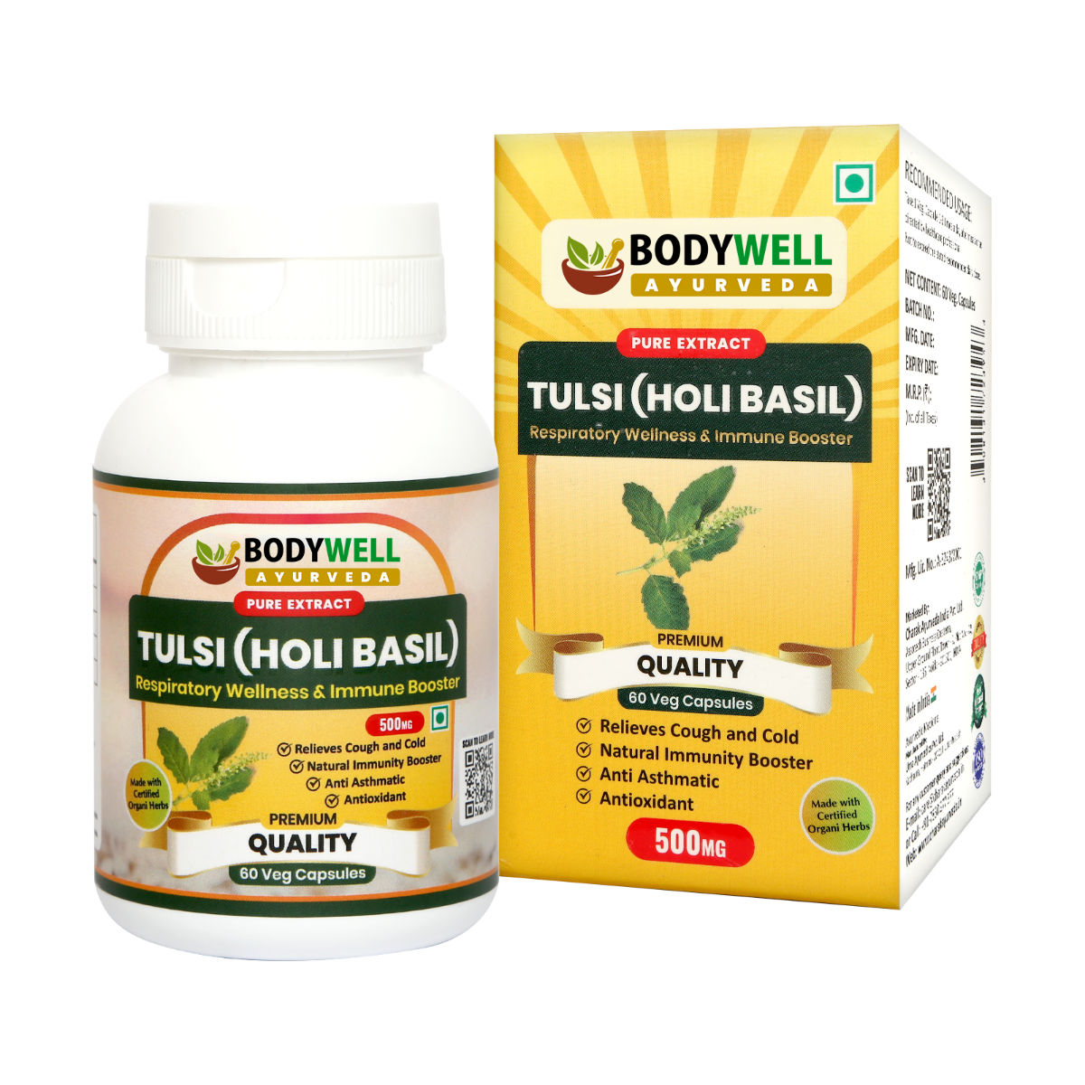 Buy Bodywell Tulsi Holi Basil 500 mg, 60 Capsules Online