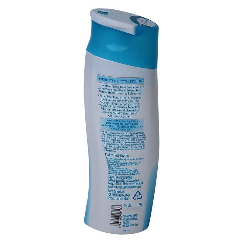 BoroPlus Prickly Heat Ice Cool Powder, 150 gm + 35 gm Extra Price, Uses