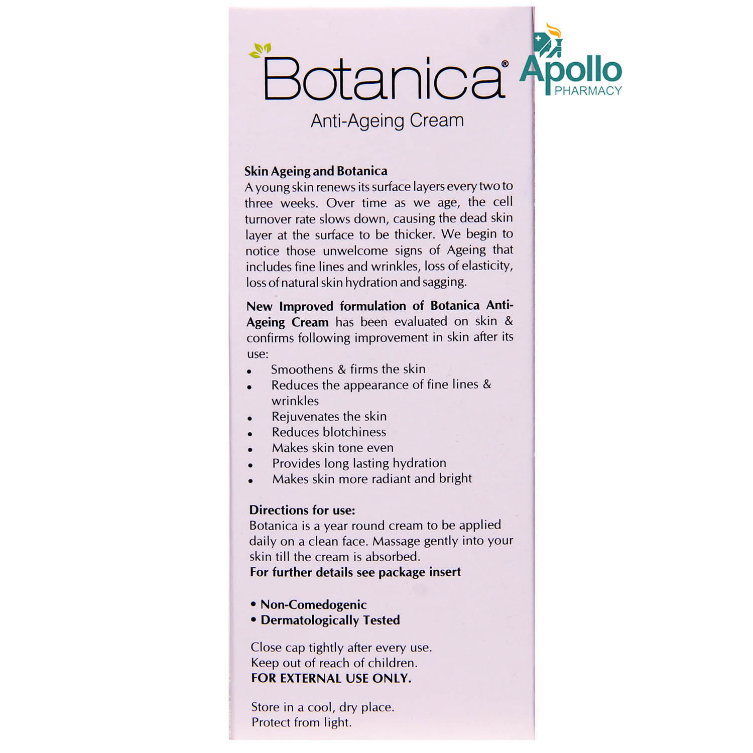 botanica anti ageing cream side effects