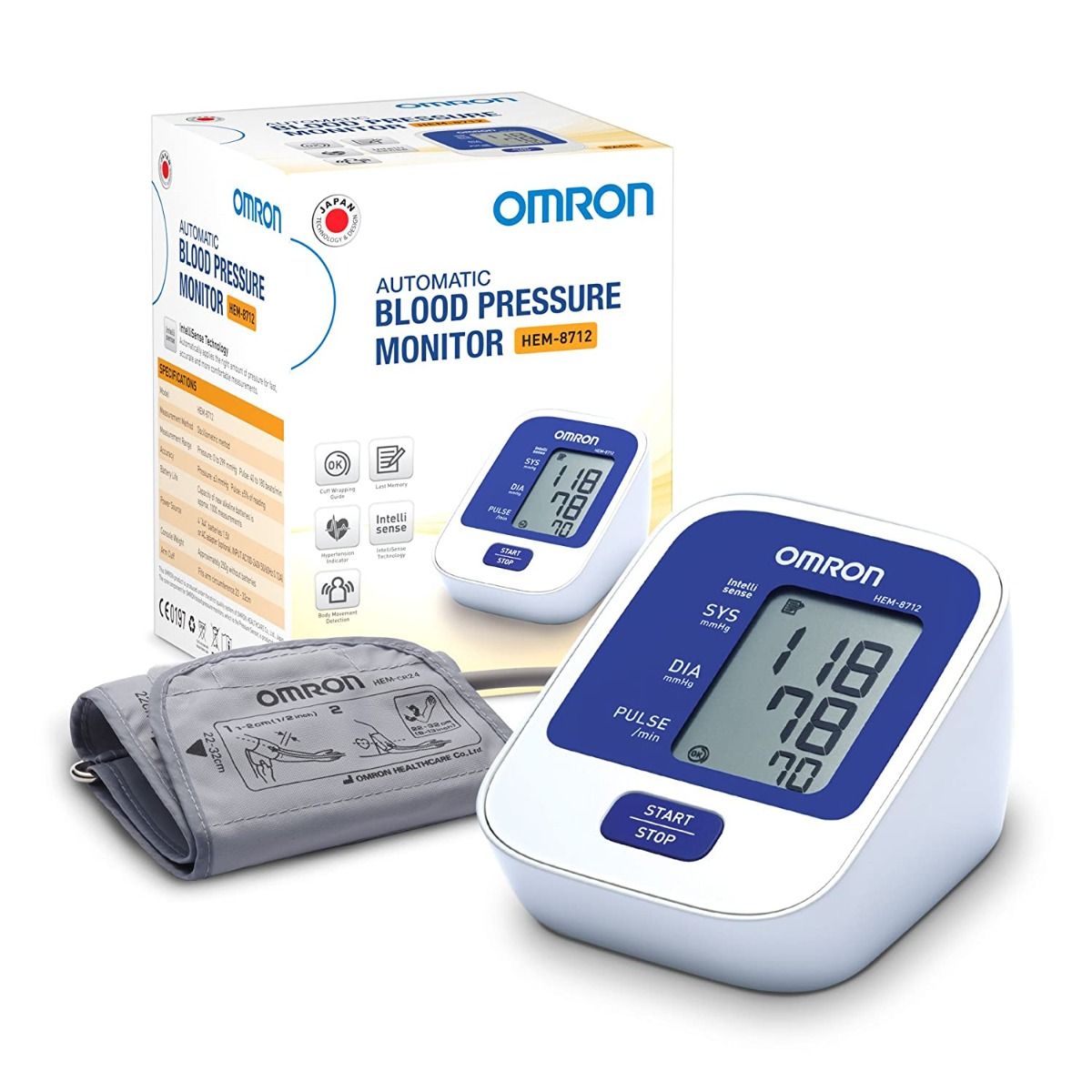 Buy Omron Automatic Blood Pressure Monitor HEM-8712, 1 Count Online