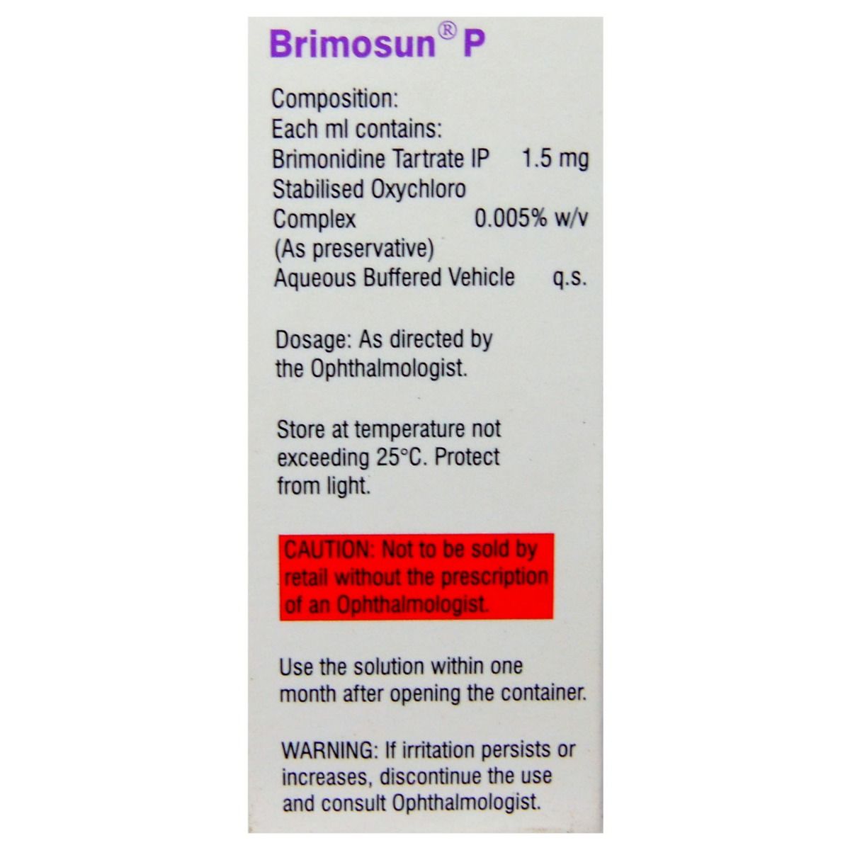 Brimosun P Eye Drop 5 ml Price, Uses, Side Effects, Composition ...