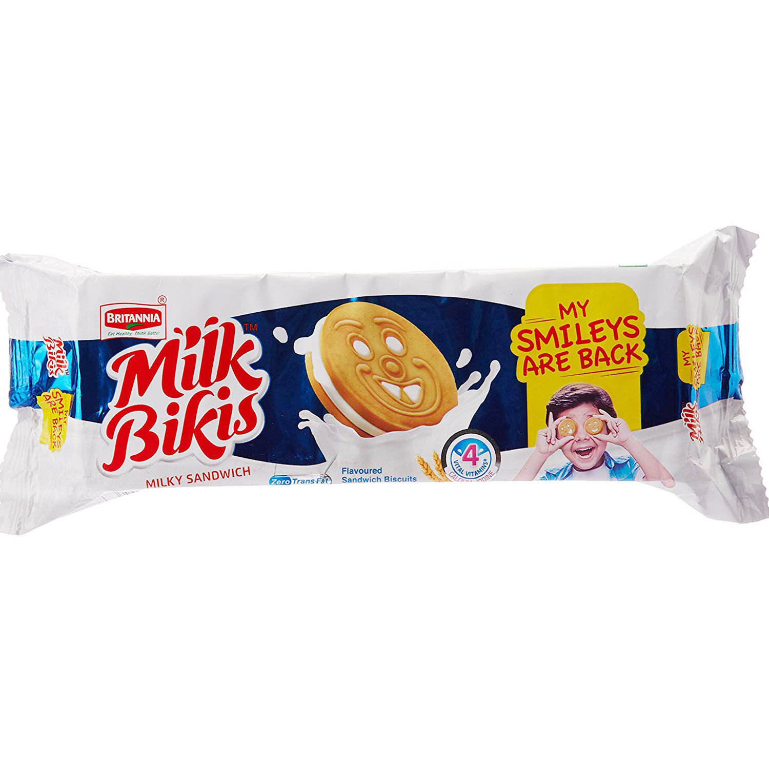 Britannia Milk Bikis Cream Biscuits, 100 gm, Pack of 1 