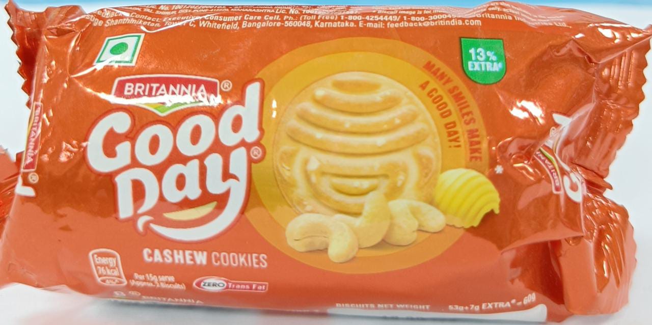 Britannia Good Day Cashew Cookies, 58 gm, Pack of 1 
