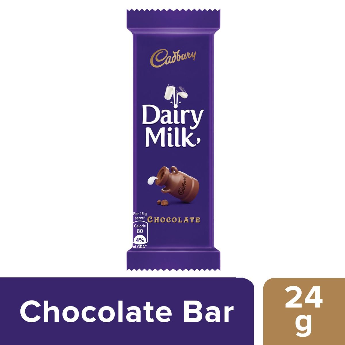 Cadbury Dairy Milk Chocolate Bar, 24 gm, Pack of 1 