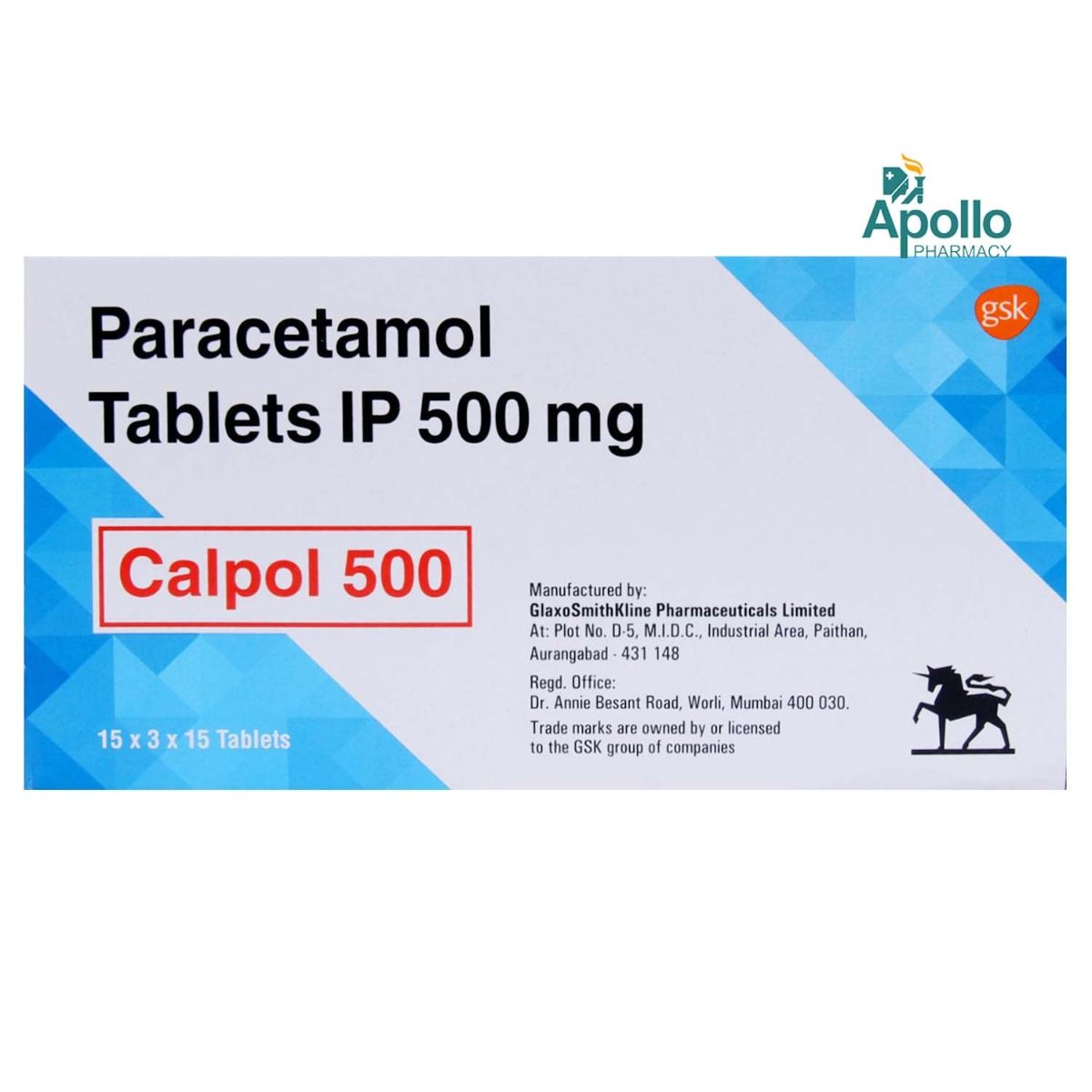 Calpol 500 Tablet 15's, Pack of 15 TABLETS