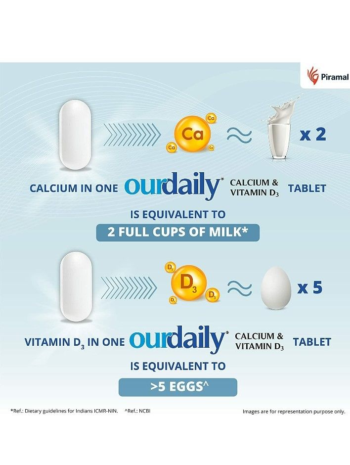 Ourdaily Calcium & Vitamin D3, 15 Tablets Price, Uses, Side Effects, Composition Apollo Pharmacy