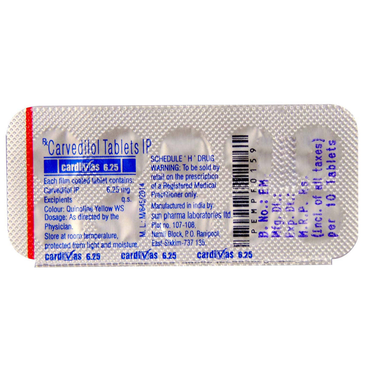Cardivas 6.25 Tablet 10's Price, Uses, Side Effects, Composition ...