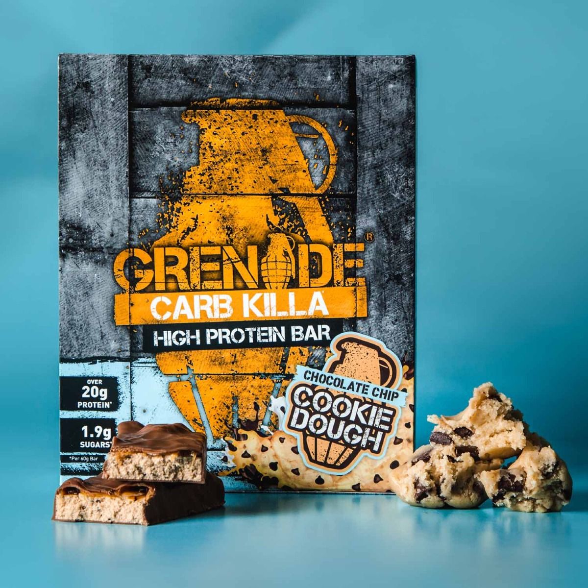Grenade Carb Killa Chocolate Chip Cookie Dough High Protein Bar, 60 gm, Pack of 1 
