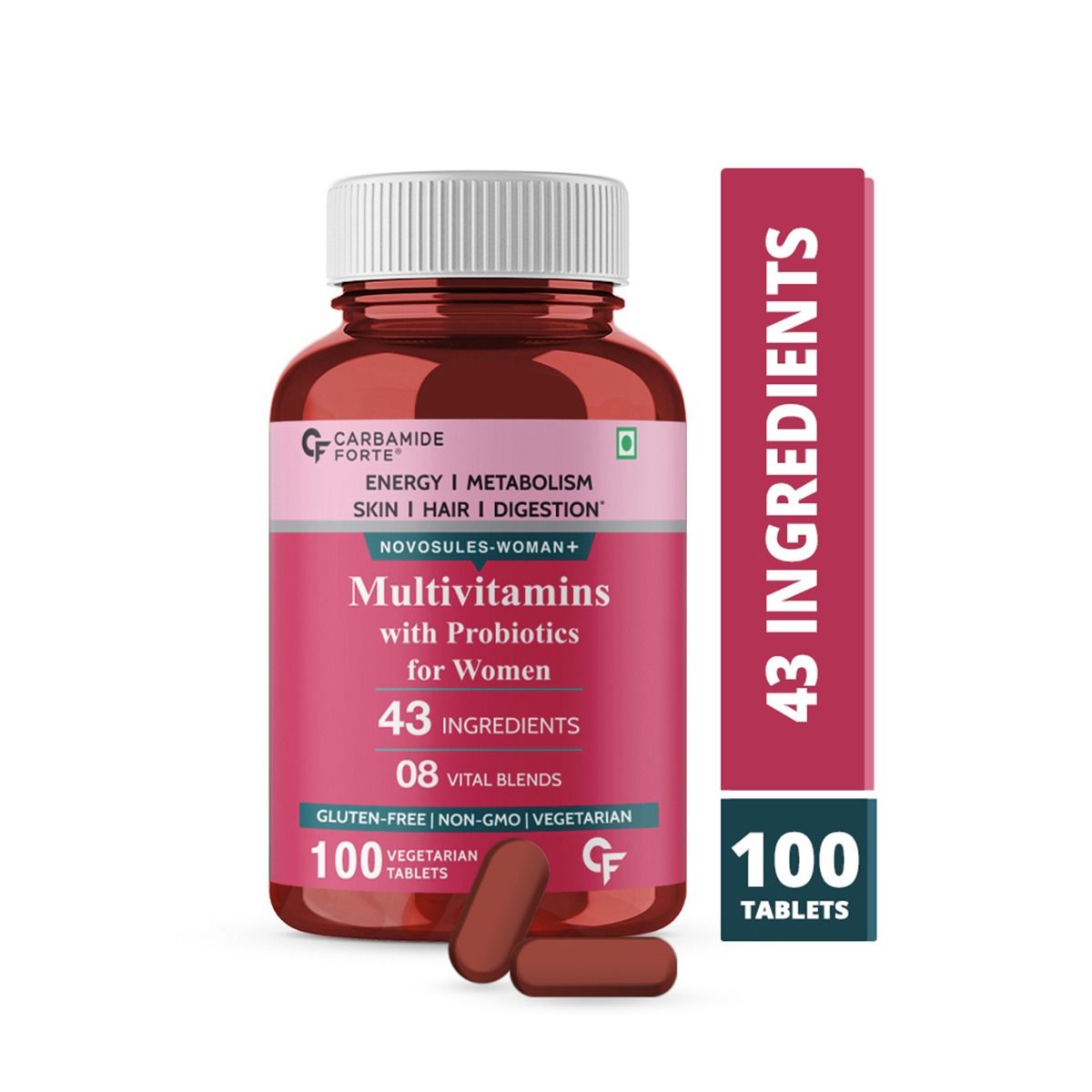 Buy Carbamide Forte Multivitamin With Probiotics for Women, 100 Tablets Online