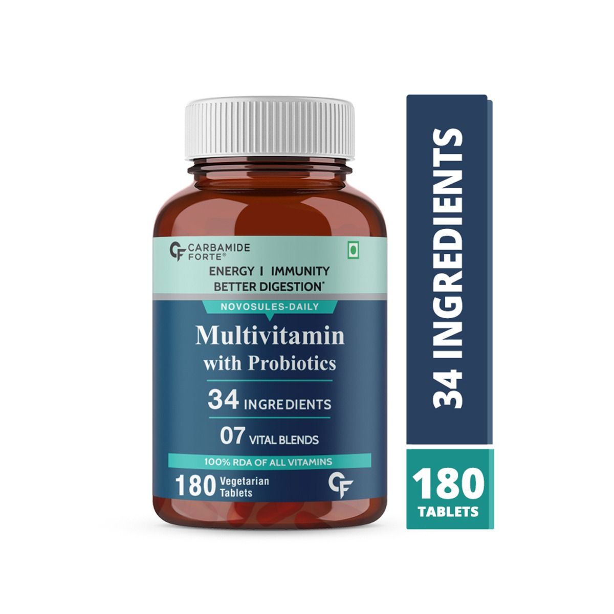 Buy Carbamide Forte Multivitamin With Prebiotics Vegetarian Tablets, 180 Count Online