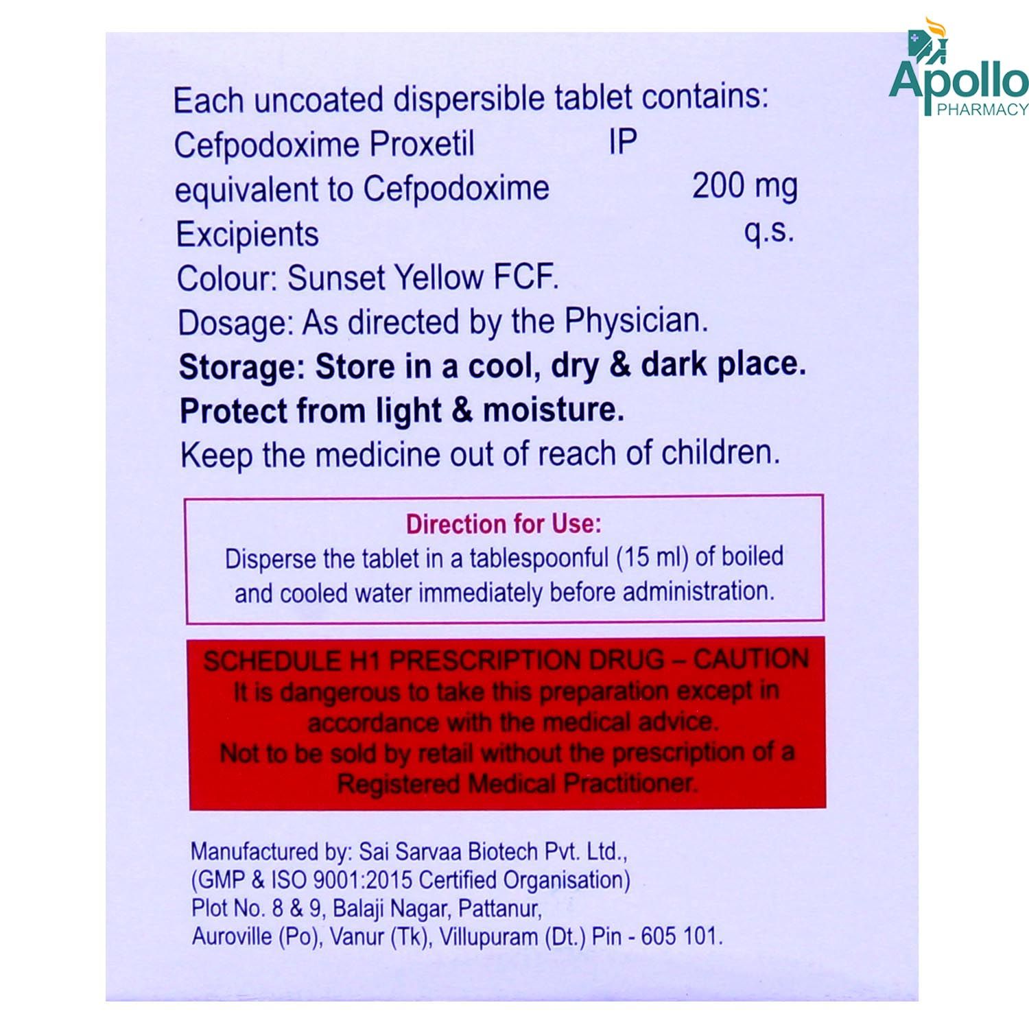 Cefpoprime 200 Mg Tablet 10's Price, Uses, Side Effects, Composition ...