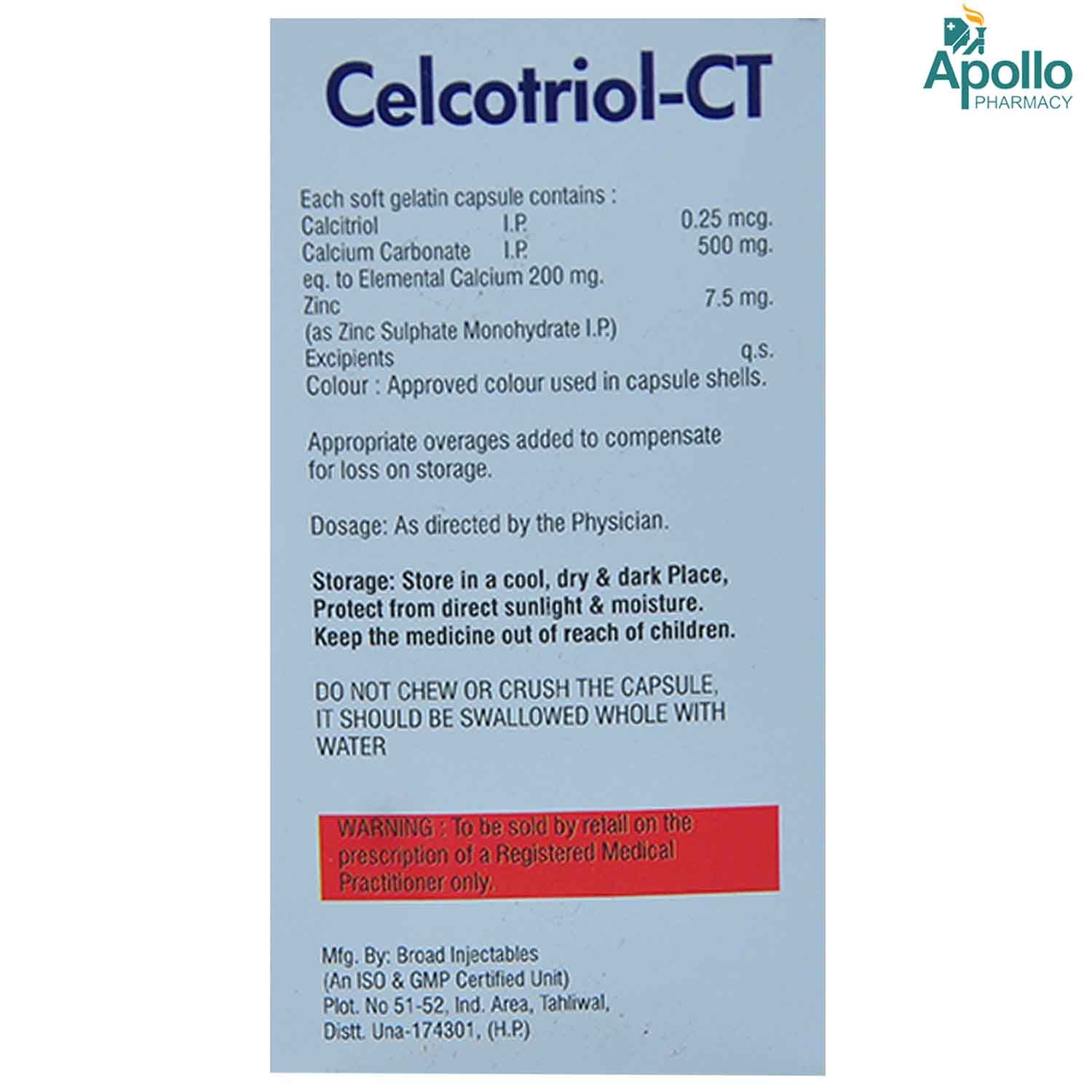Celcotriol CT Tablet 10's, Pack of 10 TABLETS