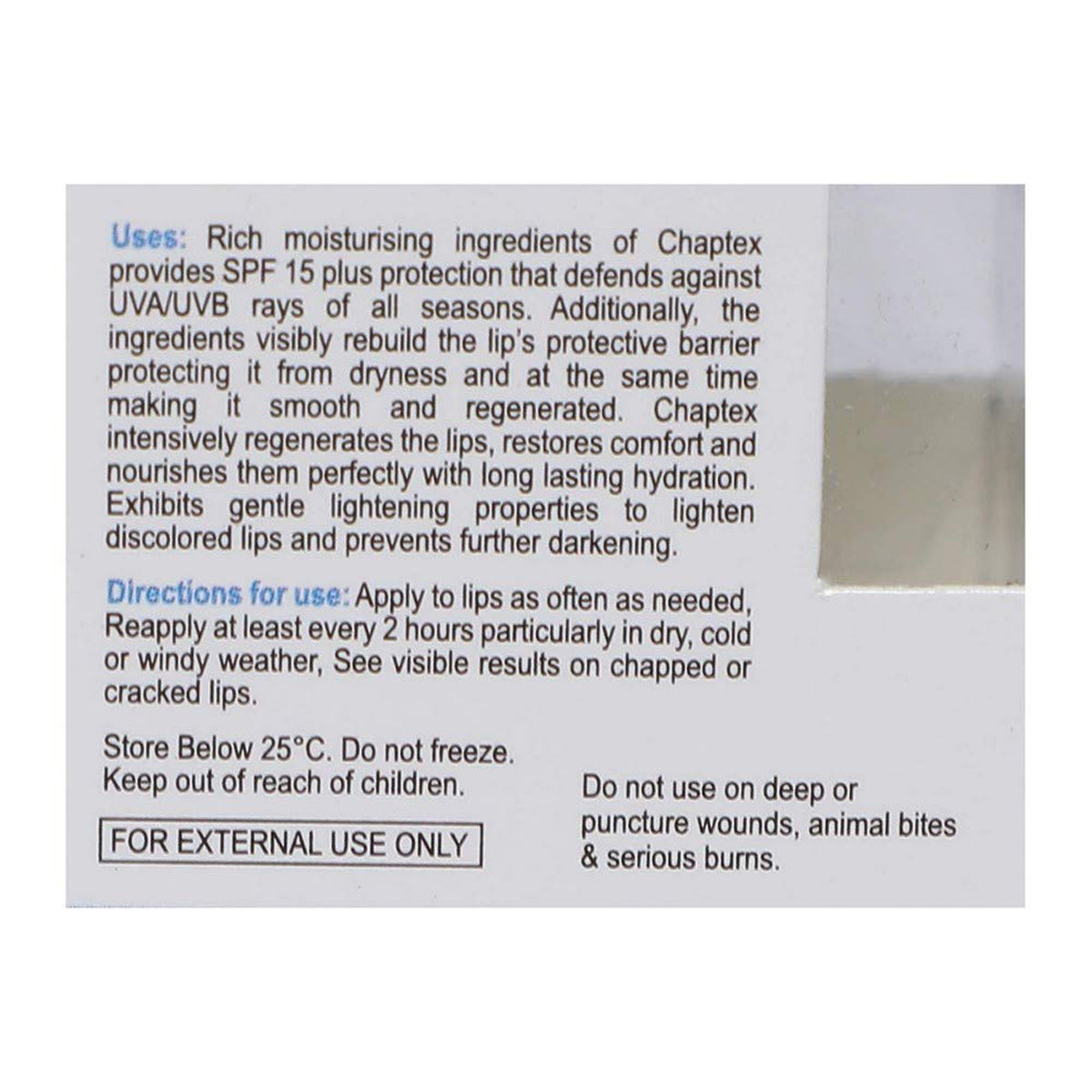 Chaptex Dermotologist Tested Lip Care SPF 15, 10 gm, Pack of 1 