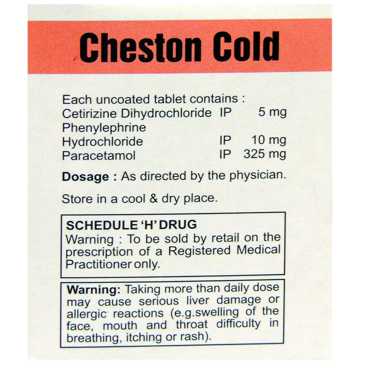 Cheston Cold Tablet 10's Price, Uses, Side Effects, Composition