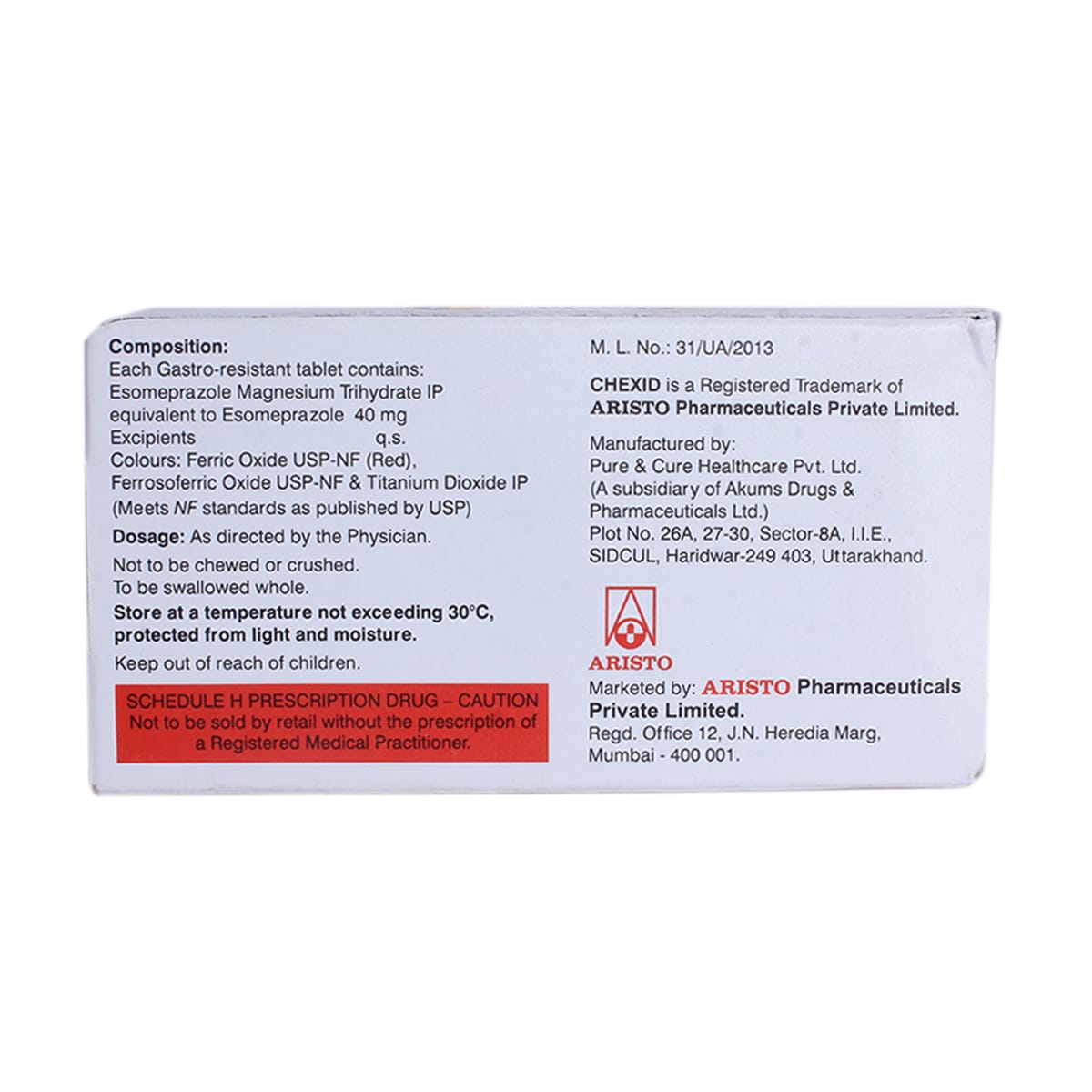 Chexid RF 40 mg Tablet 10's Price, Uses, Side Effects, Composition ...