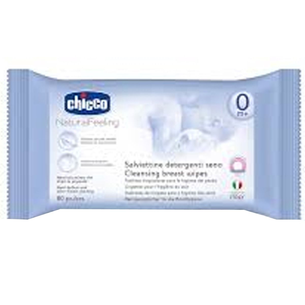 Chicco Natural Feeling Breast Cleansing Wipes, 80 Count, Pack of 1 