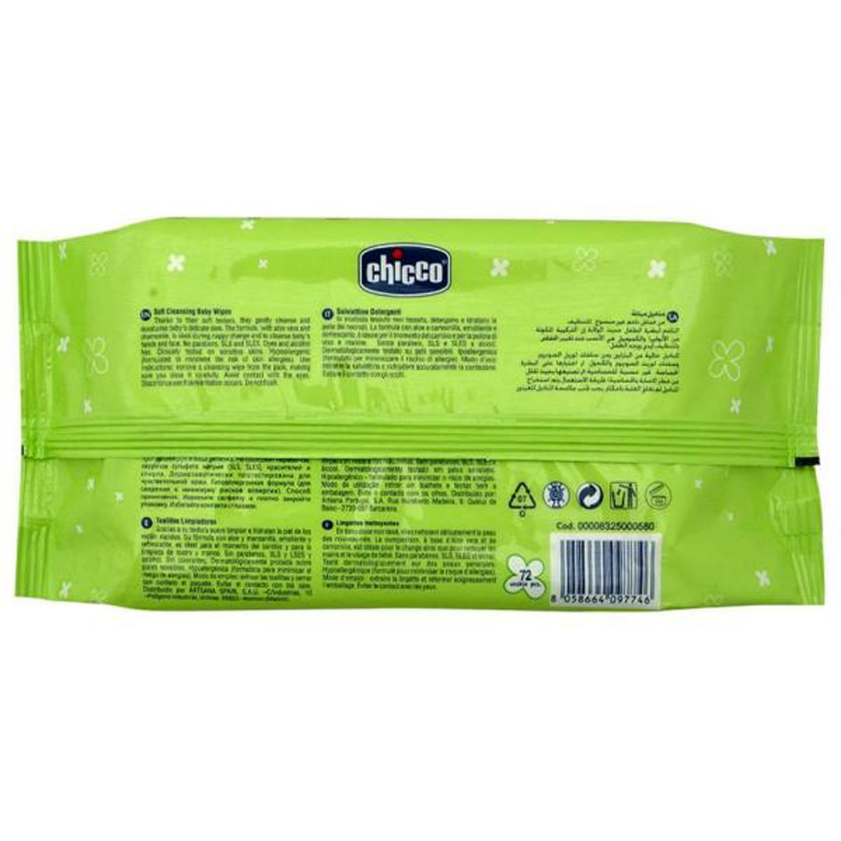 Chicco Baby Moments Soft Cleansing Wipes, 72 Count, Pack of 1 