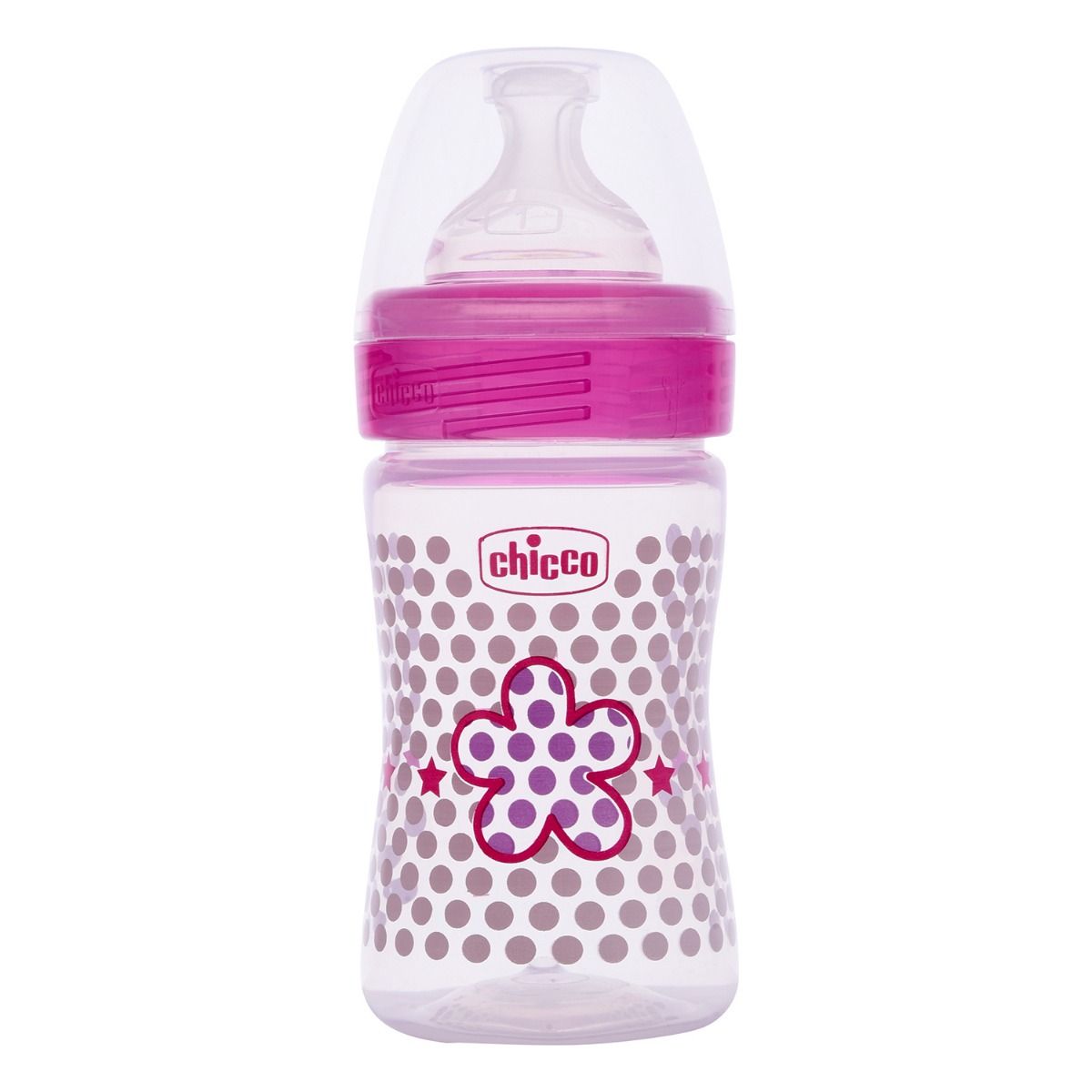 Chicco Well-Being Pink Feeding Bottle, 150 ml, Pack of 1 