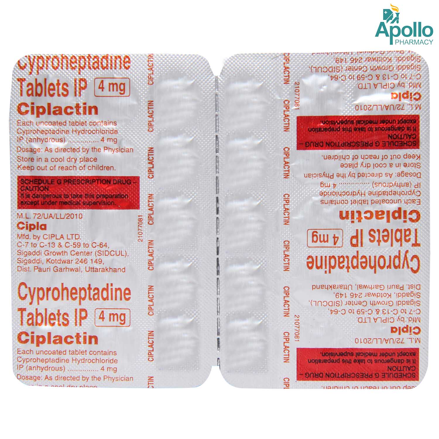 Ciplactin Tablet 15's Price, Uses, Side Effects, Composition - Apollo ...