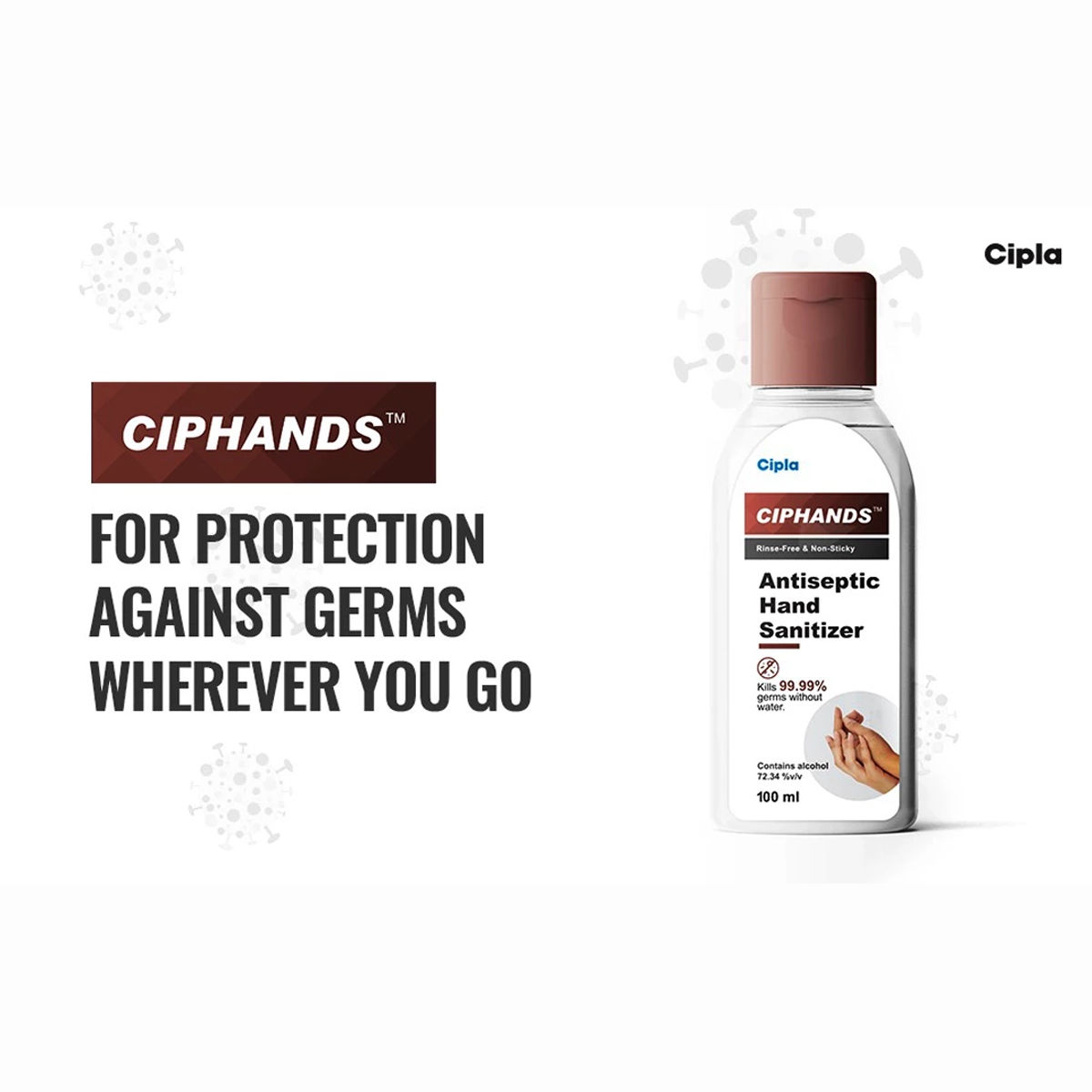 Ciphands Antiseptic Hand Sanitizer, 100 ml, Pack of 1 
