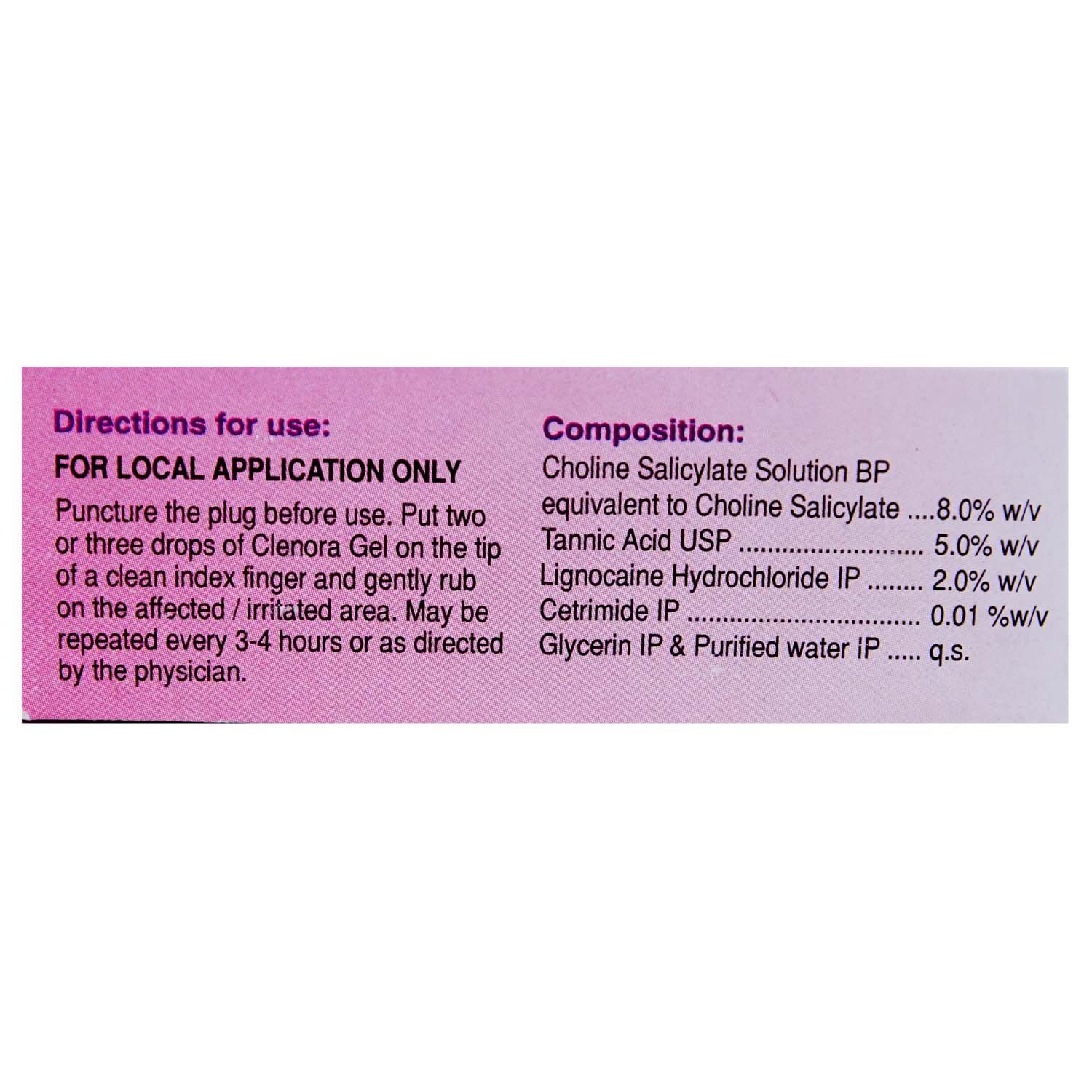 Clenora Gel 15 ml Price, Uses, Side Effects, Composition Apollo Pharmacy