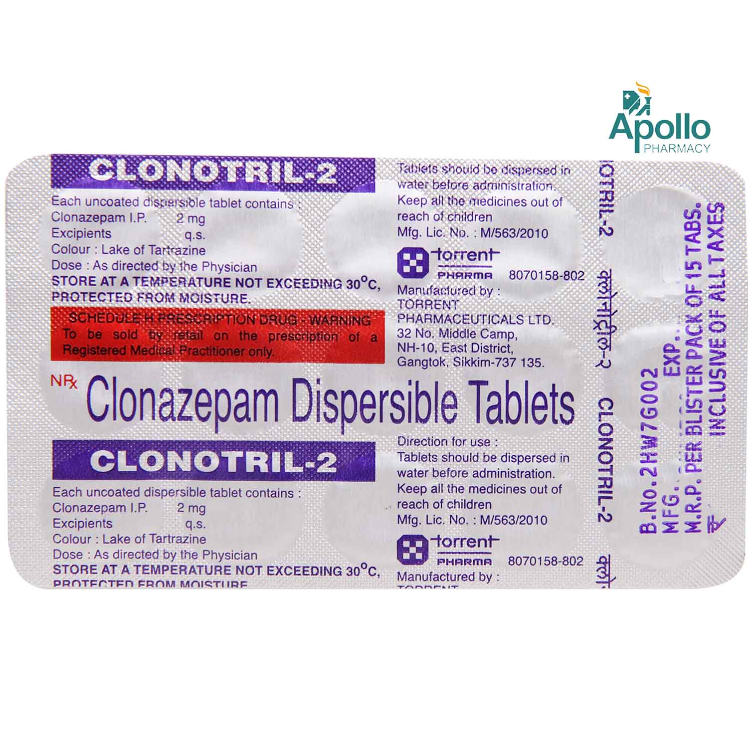 CLONOTRIL 2MG TABLET Price, Uses, Side Effects, Composition - Apollo