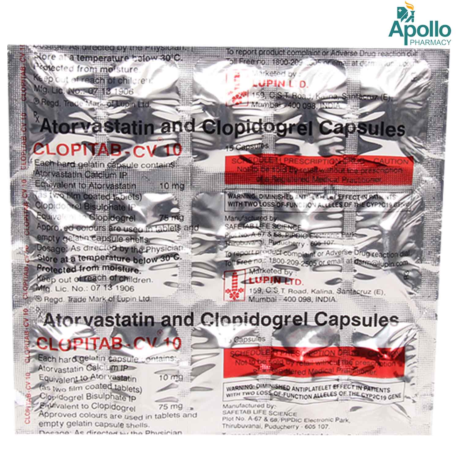 Clopitab Cv 10 Capsule 15s Price Uses Side Effects Composition