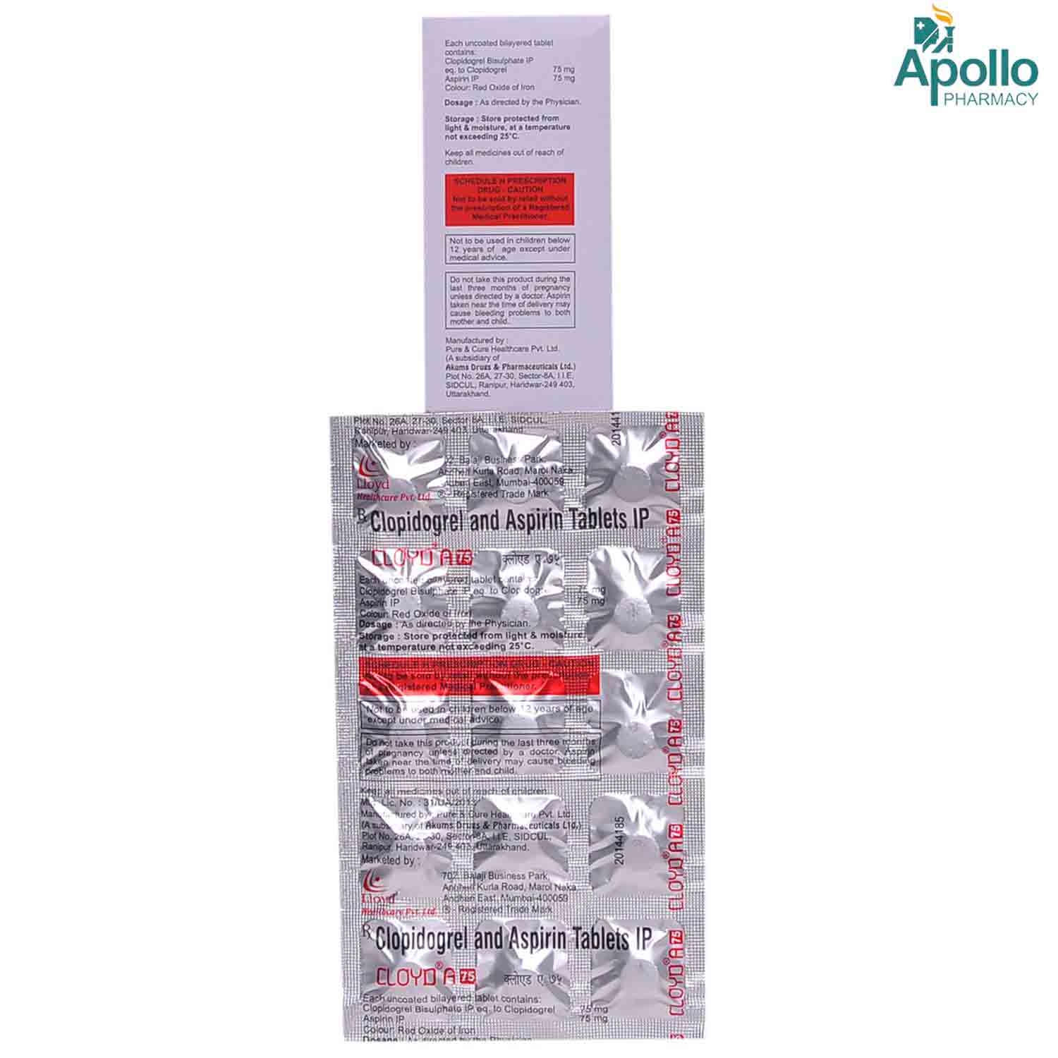 Cloyd A 75 Tablet 15's Price, Uses, Side Effects, Composition - Apollo ...