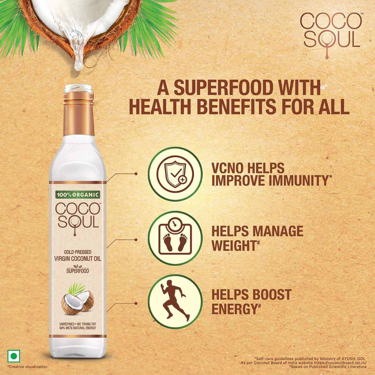 Coco Soul Cold Pressed Virgin Coconut Oil, 250 ml, Pack of 1 