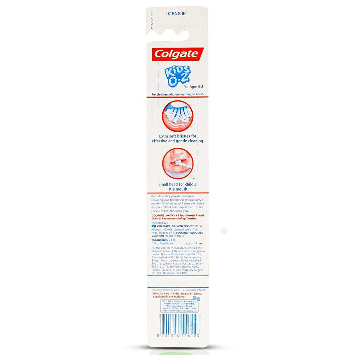 Colgate Kids Extra Soft Toothbrush 0 to 2 Years, 1 Count, Pack of 1 
