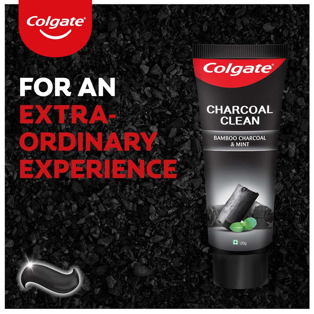 Colgate Charcoal Clean Toothpaste Bamboo Charcoal & Mint, 120 gm, Pack of 1 