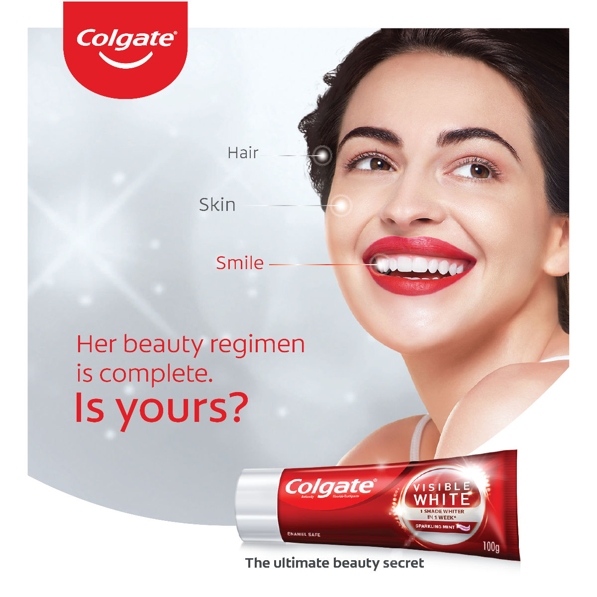 Colgate Visible White Sparkling Mint Toothpaste, 50 gm, Pack of 1 