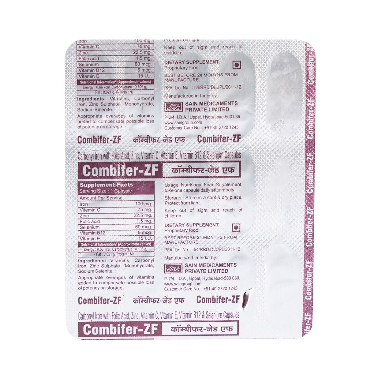 Combifer ZF Tablet 15's, Pack of 15 S