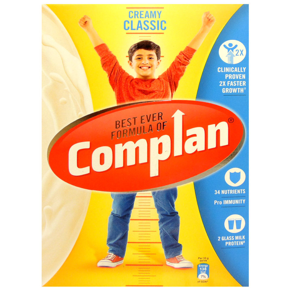 Complan Creamy Classic Flavoured Health & Nutrition Drink, 500 gm Refill Pack, Pack of 1 