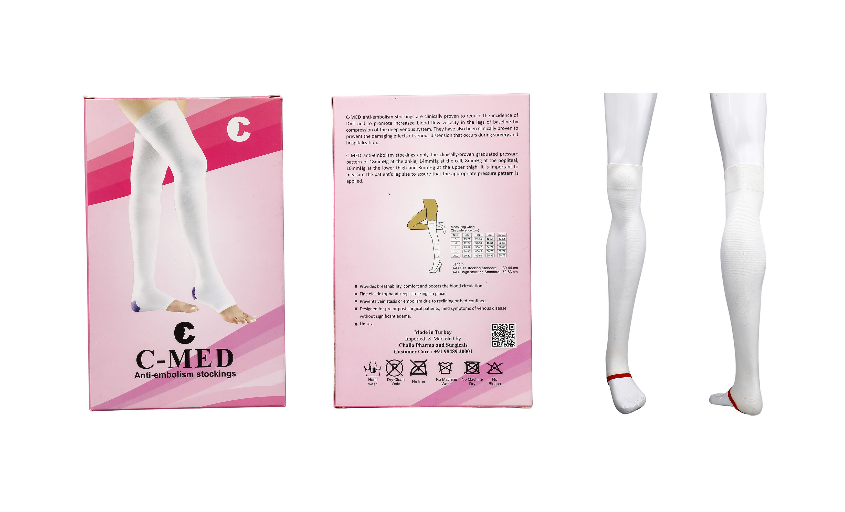 C-Med Compression Stocking Knee AD XL, 1 Pair, Pack of 1 