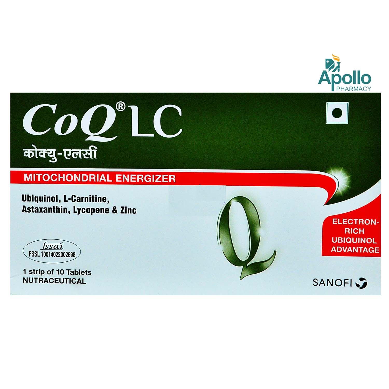 CoQ LC Tablet 10's Price, Uses, Side Effects, Composition Apollo Pharmacy