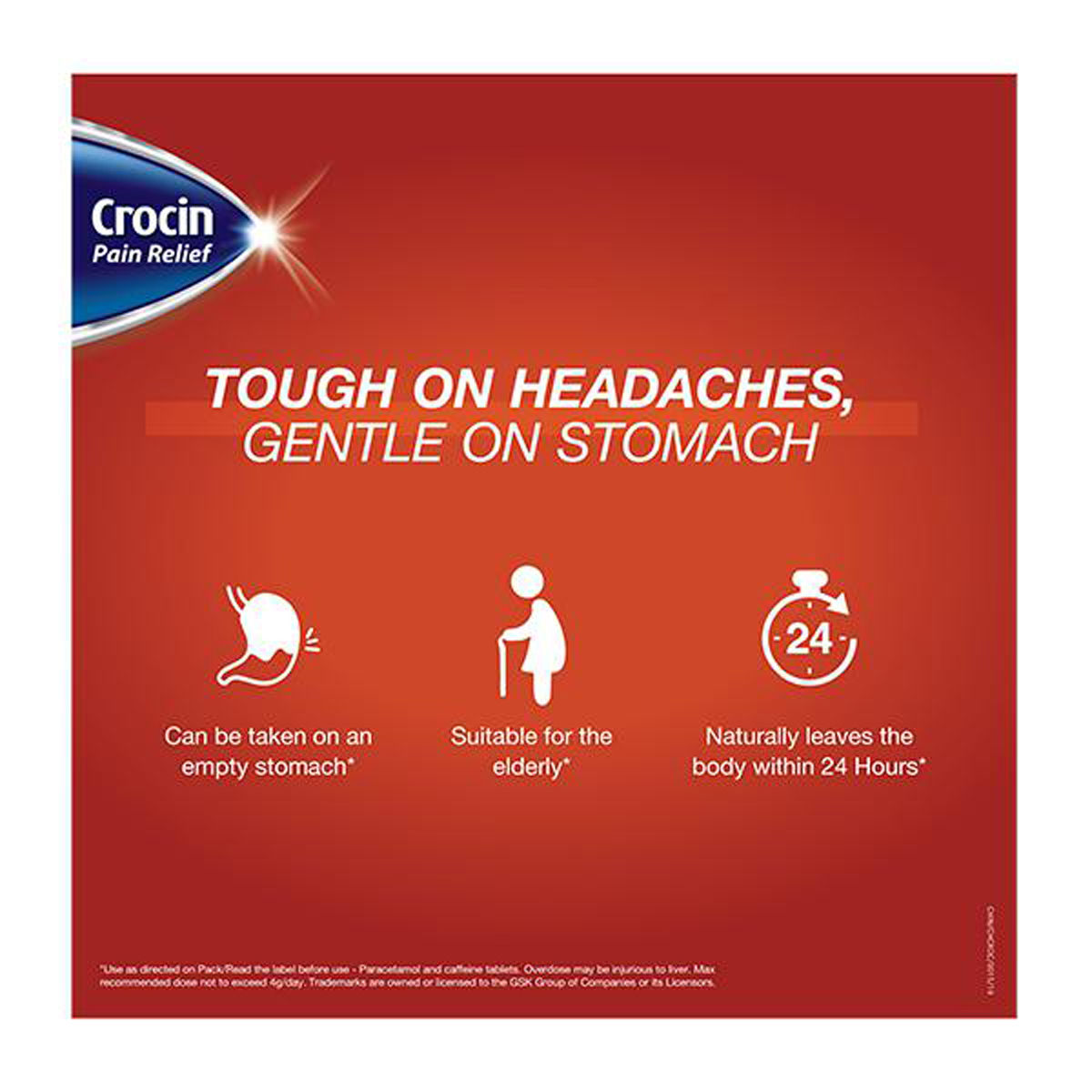 Crocin Pain Relief Tablet 15's Price, Uses, Side Effects, Composition ...