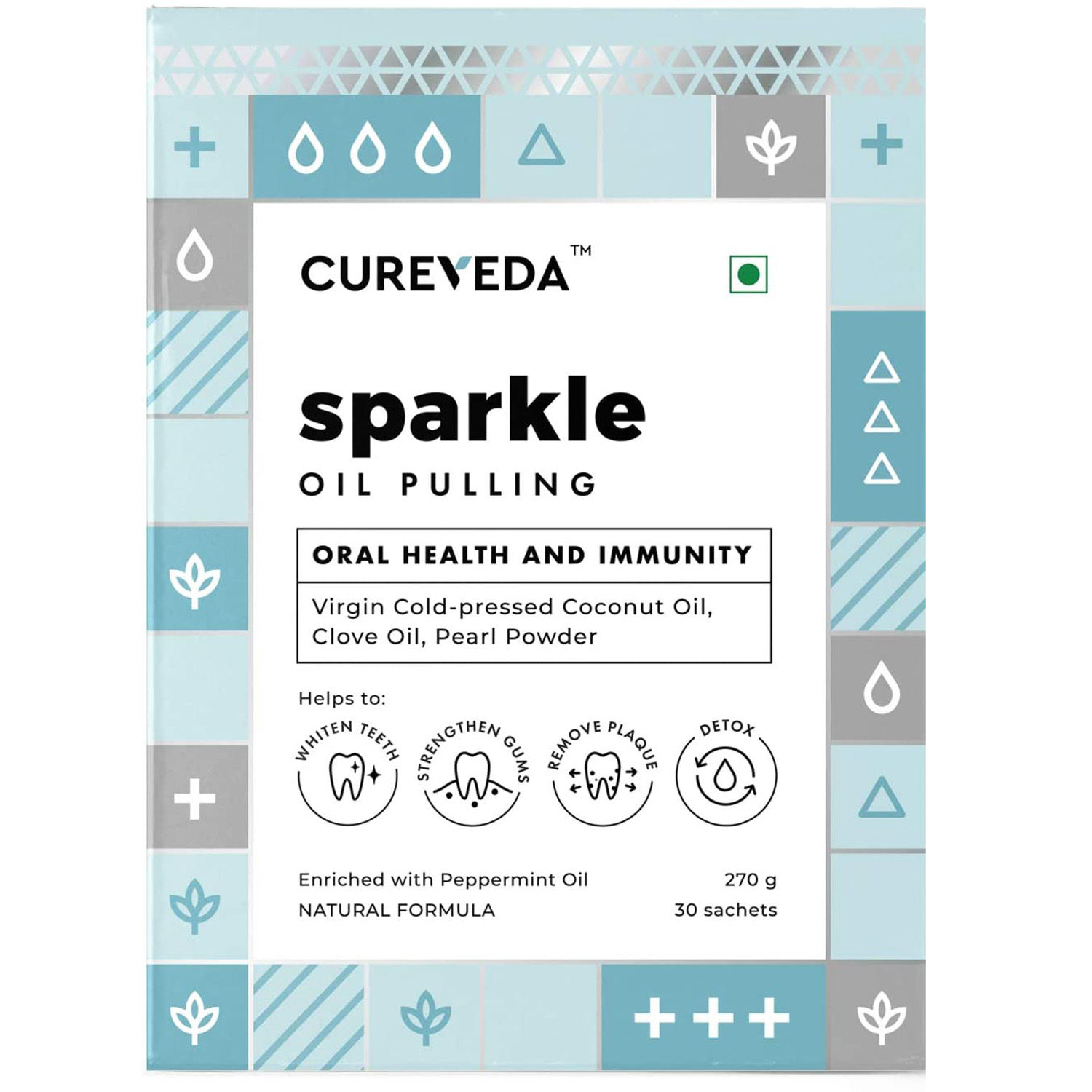 Cureveda Sparkle Oil Pulling, 270 gm, Pack of 1 
