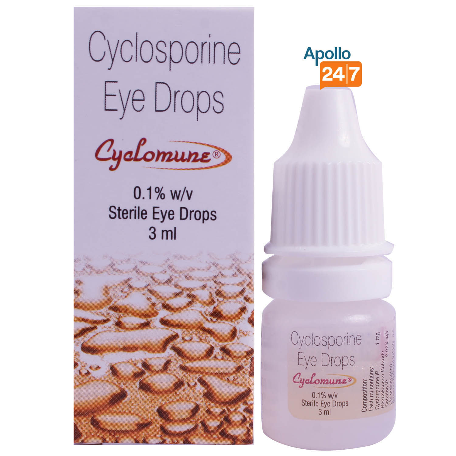 Cyclomune 0.1% Eye Drops 3 ml Price, Uses, Side Effects, Composition ...