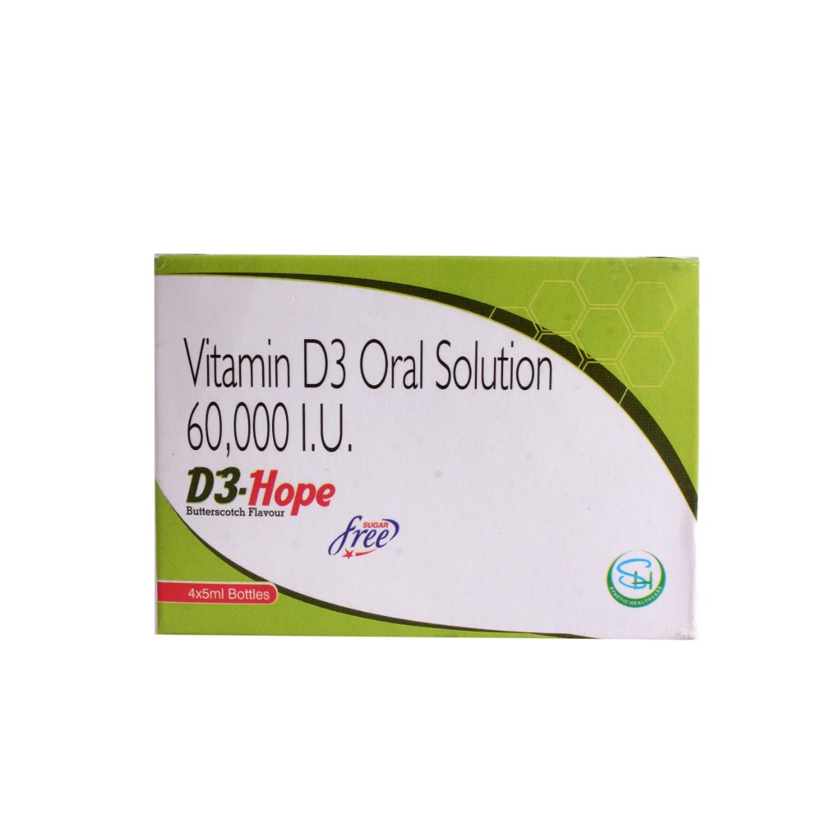 D3-Hope 60K Sugar Free Butterscotch Flavour Oral Solution 5 ml, Pack of 1 SOLUTION