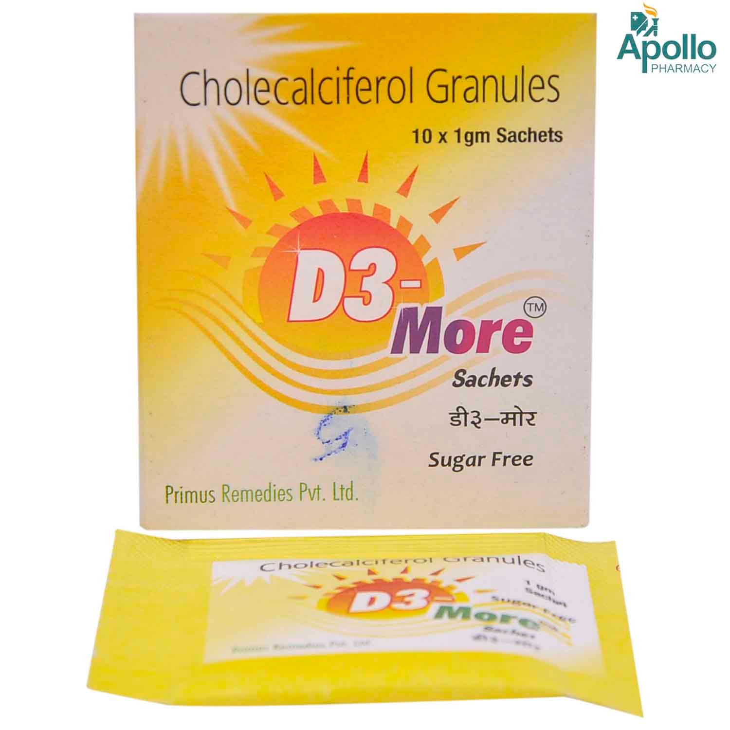 D3More Sugar Free Sachet 1 gm Price, Uses, Side Effects, Composition