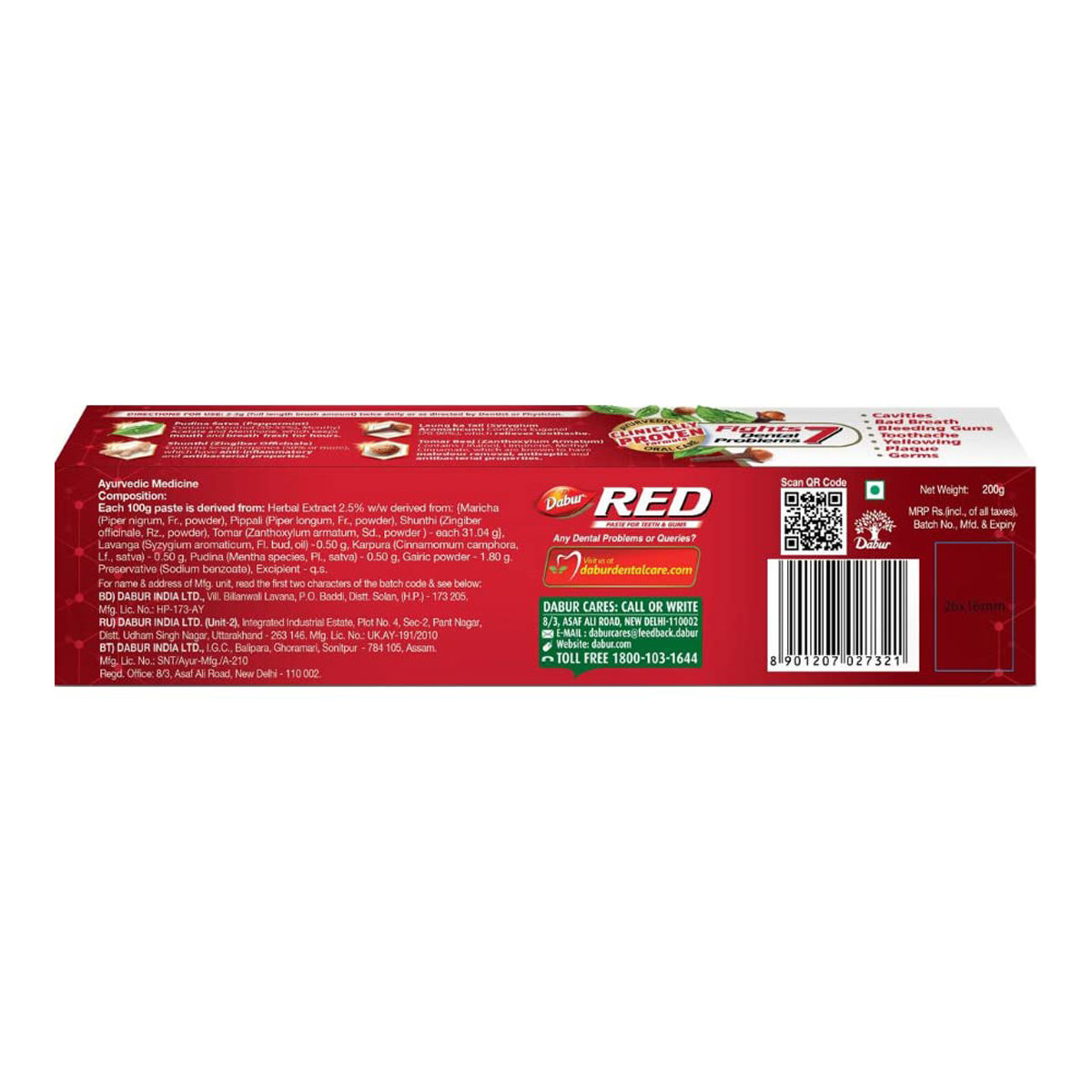 Dabur Red Toothpaste, 200 gm Price, Uses, Side Effects, Composition