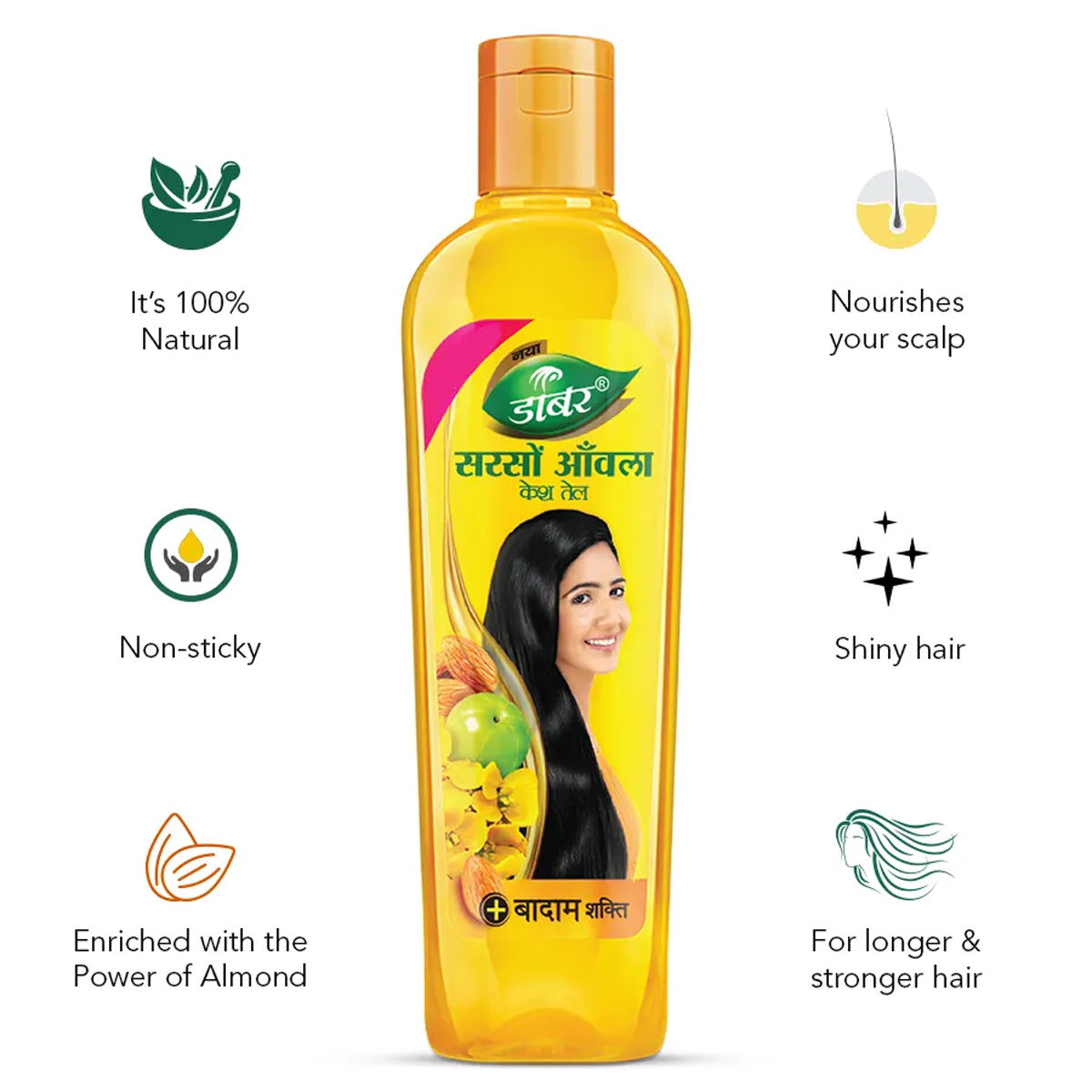 Dabur Sarson Amla Hair Oil, 80 ml, Pack of 1 
