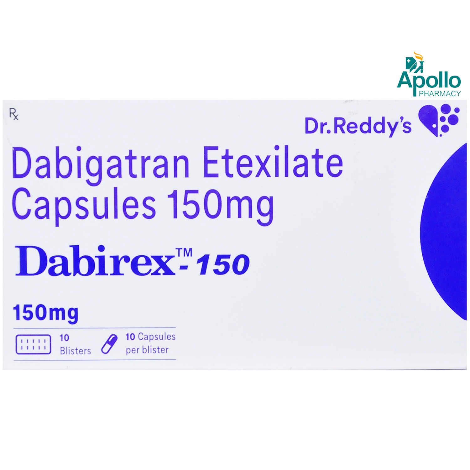 Dabirex 150 Capsule 10's, Pack of 10 CapsuleS