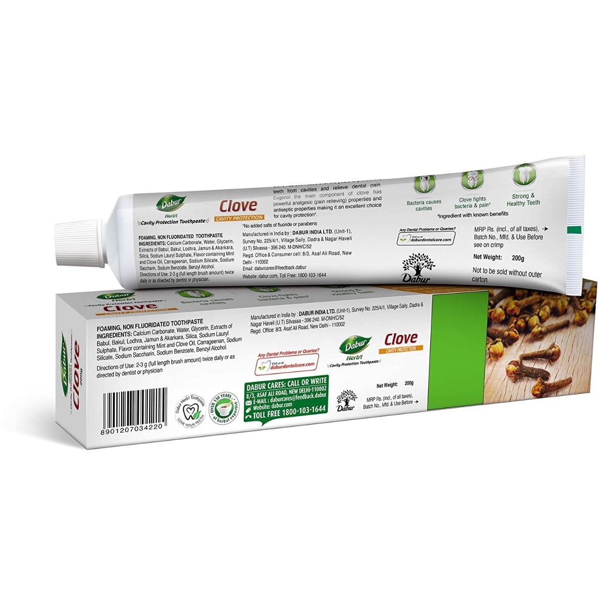 Dabur Herb'l Clove Cavity Protection Toothpaste, 100 gm, Pack of 1 