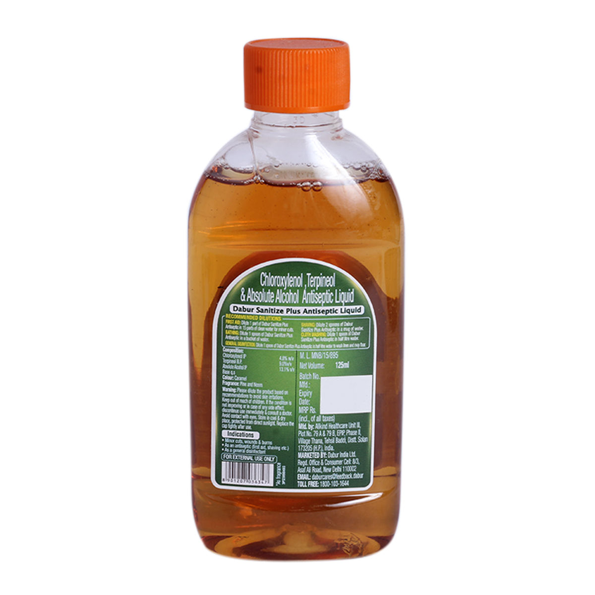 Dabur Sanitize Plus Antiseptic Liquid, 125 ml, Pack of 1 