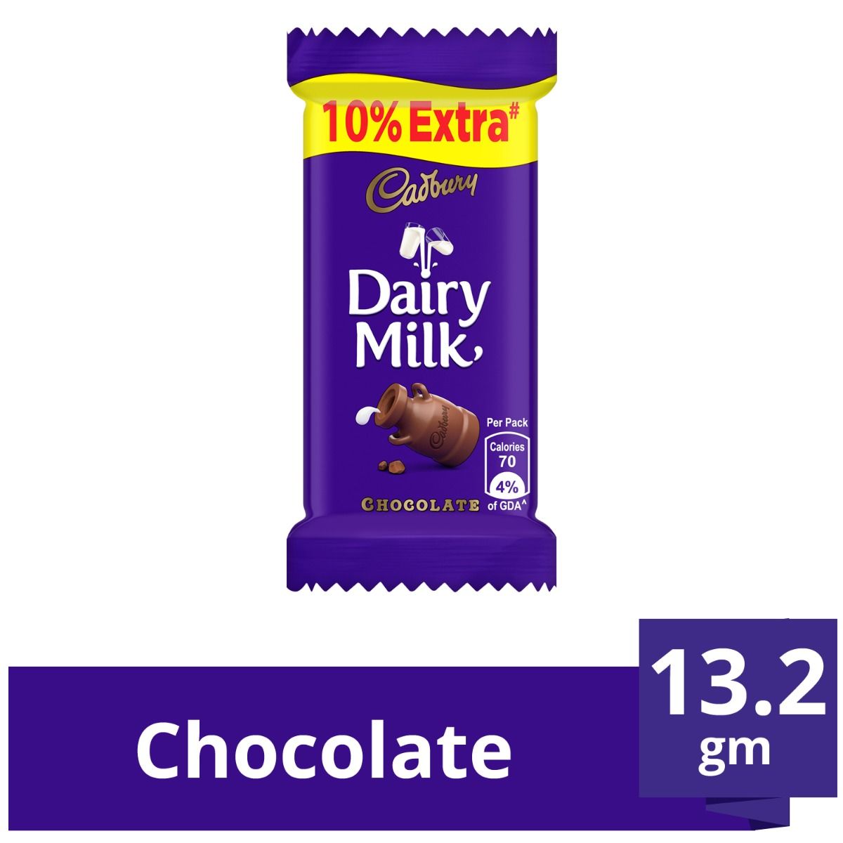 Cadbury Dairy Milk Chocolate Bar, 13.2 gm, Pack of 1 
